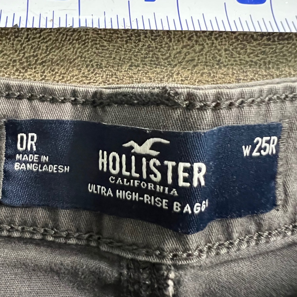 Hollister Cargo Pants Womens 0R 25R Gray Ultra High-Rise Baggy Wide Leg Utility - Picture 3 of 10
